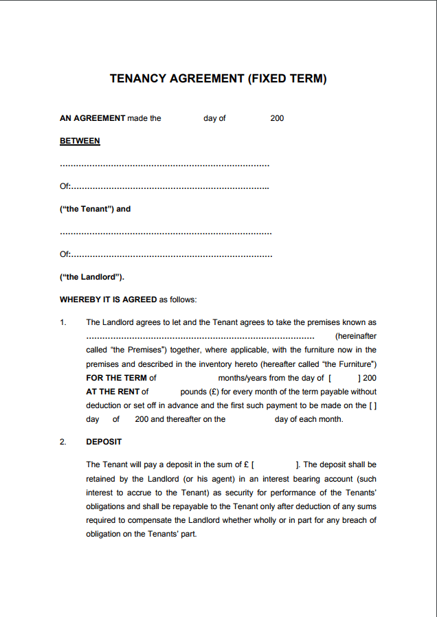 Tenancy Agreement Templates Free Download, Edit, Print and Sign