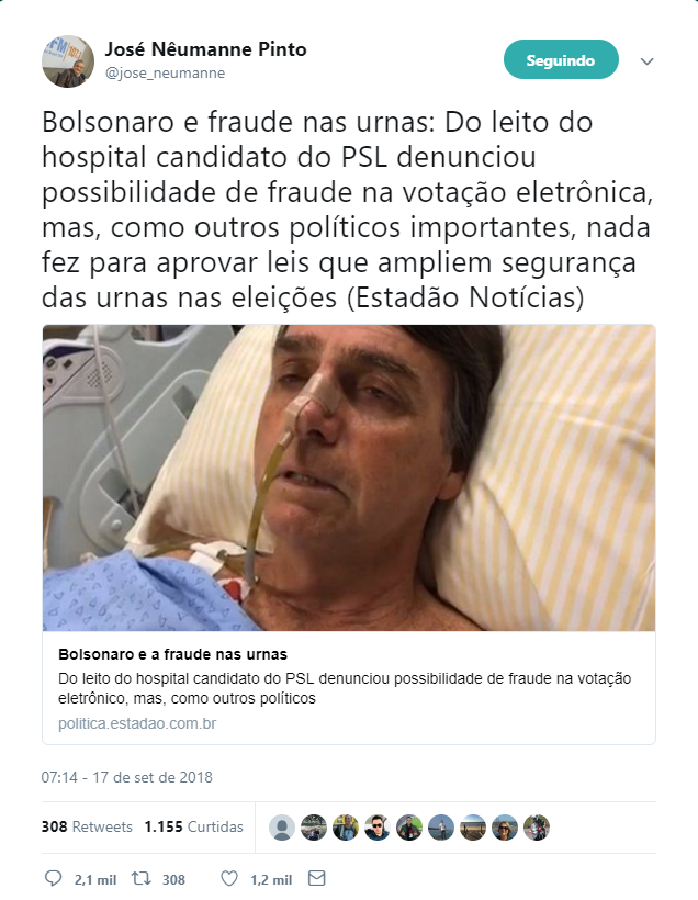 José Neumanne Pinto divulga fake news sobre Bolsonaro