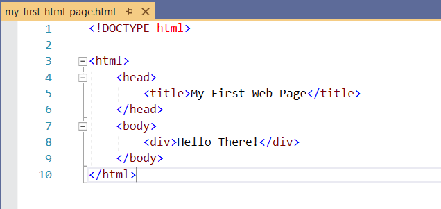 A basic example of an HTML code