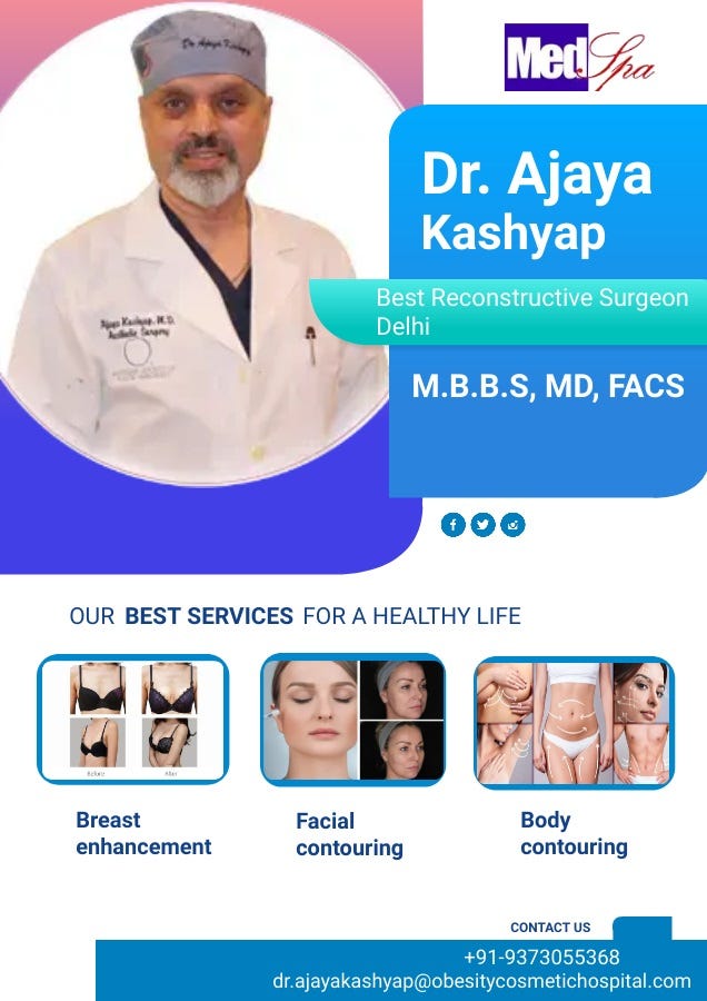 Dr. Ajaya Kashyap best reconstructive surgeon Delhi