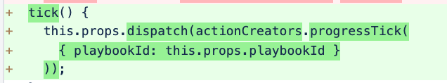 Code “diff” of additions to some ReactJs code.