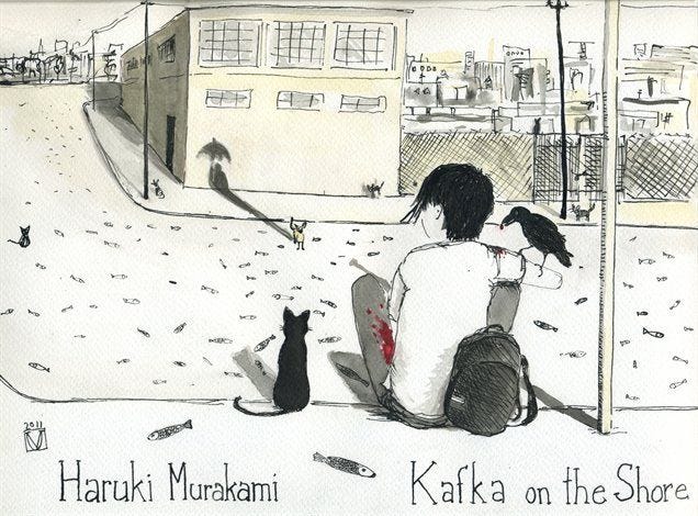 An image about Kafka on the Shore’s plot.