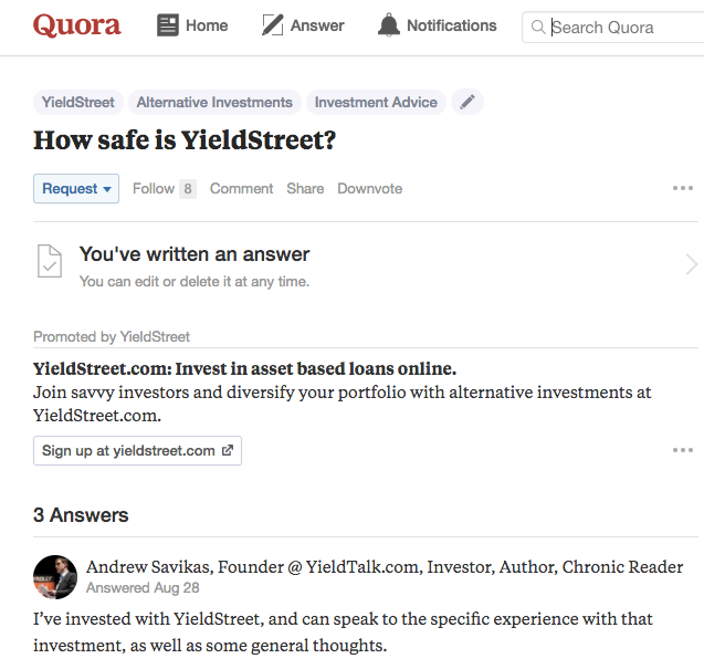 Are Crowdfunding Sites Safe Investments -- is yieldstret safe quora