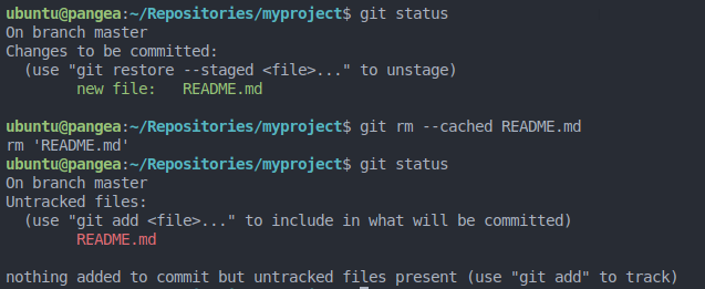 git rm cached