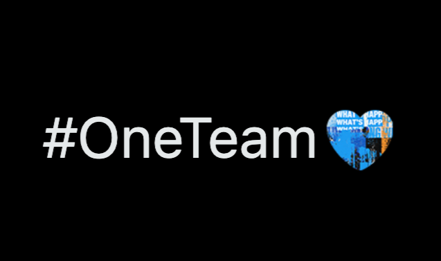 Twitter Search Hashtag #OneTeam with a blue icon next to it