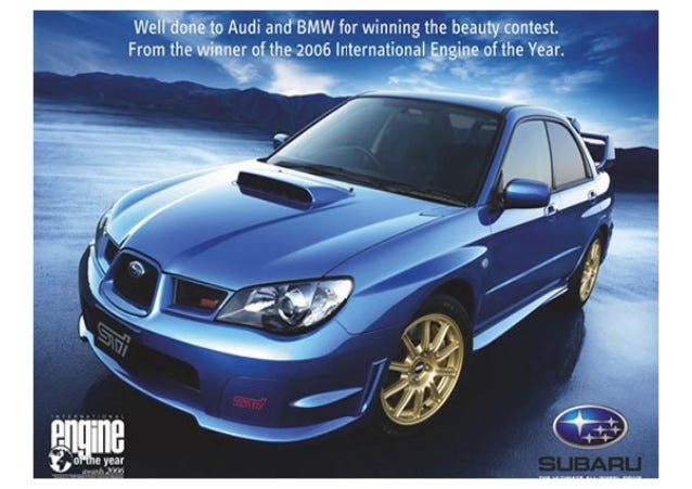 Subaru ad mocking BMW and Audi — Brand rivalry and marketing competition