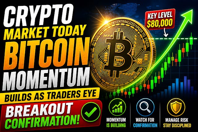 Crypto Market Today: Bitcoin Momentum Builds as Traders Eye Breakout Confirmation
