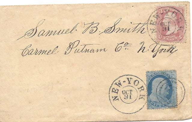 Envelpoe from New York City in 1861
