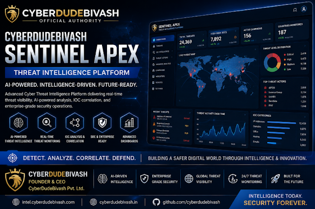 CYBERDUDEBIVASH SENTINEL APEX — AI-Powered Cyber Threat Intelligence Platform for Modern Enterprise…