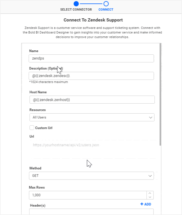 Using Dashboard Parameters in Data Source Connection Window