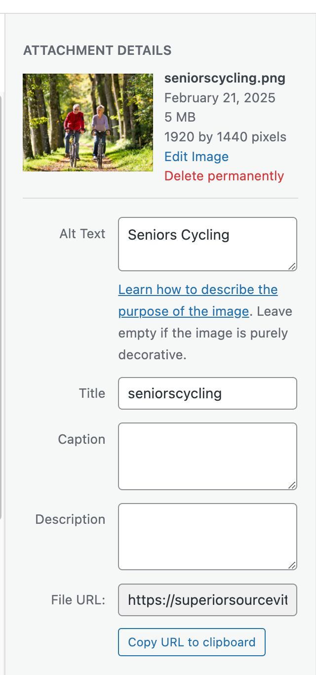 I screenshot of a blog featuring image descriptions