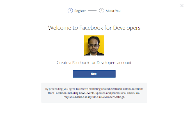 OAuth2 facebook signup page