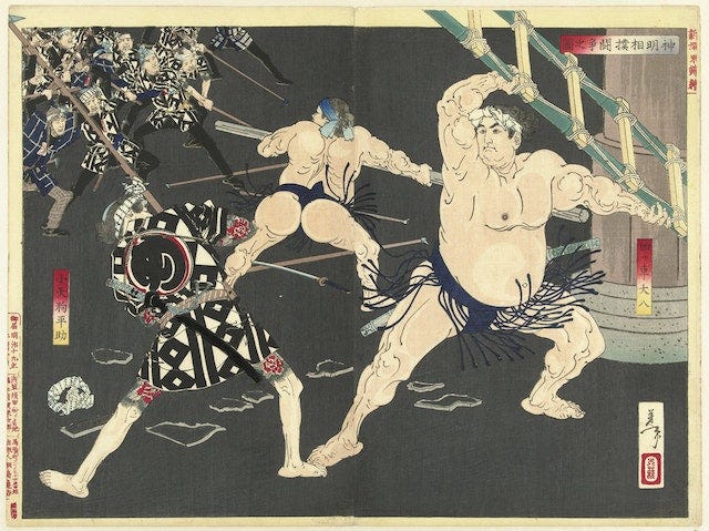 Japanese sumo painting