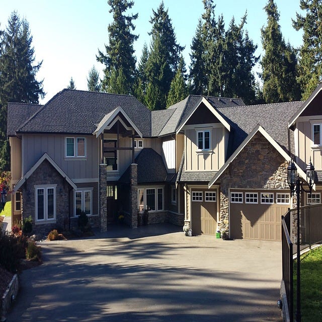 A house with roofing work completed.