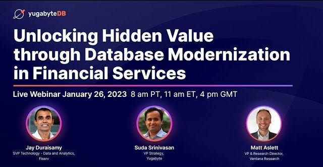Unlocking Hidden Value Through Database Modernization in Financial Services On-Demand Webinar Image