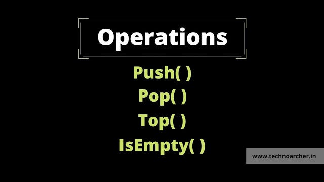 Operations of stack data structure