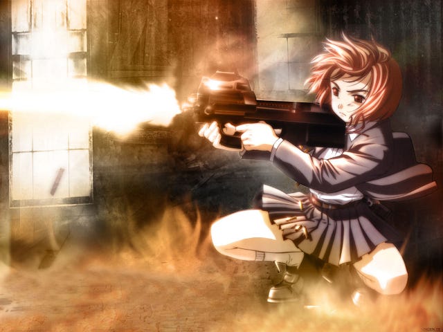 Anime girl with a gun