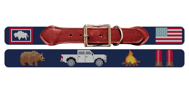 Brewster Custom Needlepoint Dog Collar from Brewster Belt Co