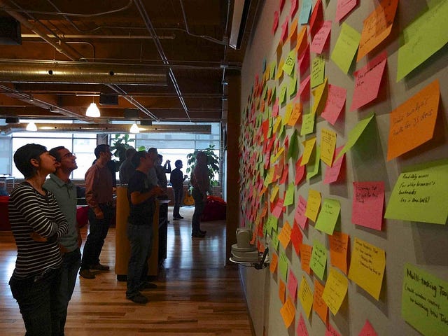 Post-it note wall