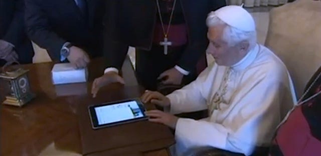 The pope's iPad smells like old people.