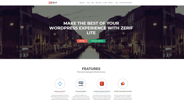 Popular WordPress Plugins Zerif Lite