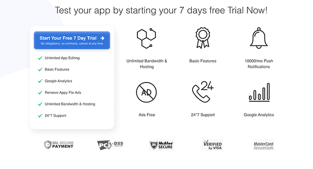 Get started with Appy Pie's free trial