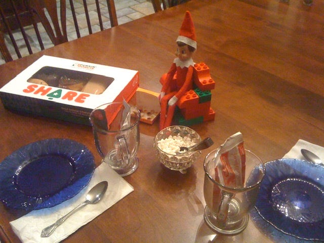 Elf on the Shelf with Donuts and Hot Chocolate