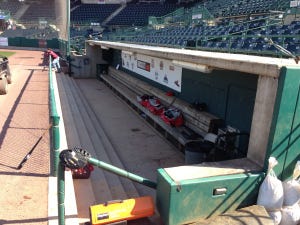 View of the Sea Dogs dugout.