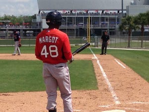 Manuel Margot went 2-for-4 on Tuesday with a triple. He's ranked as a top prospect in the Red Sox system.