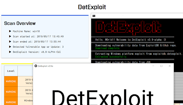 DetExploit - Software That Detect Vulnerable Applications, Not-Installed OS Updates And Notify To User