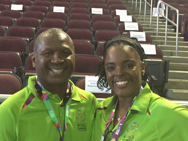 Larry and Malori Gholar at LA2015 Basketball