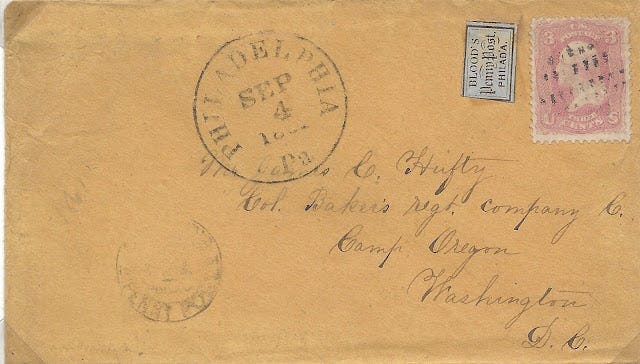 Envelope carried by Blood’s Penny Post