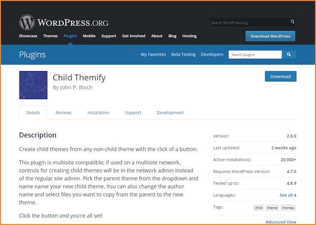 How to Update a WordPress Theme Child Themify