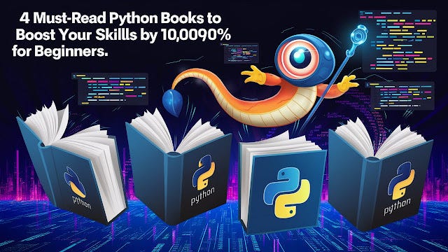 4 Must-Reading Python Books to Boost Your Skills by 10,000% For Beginners