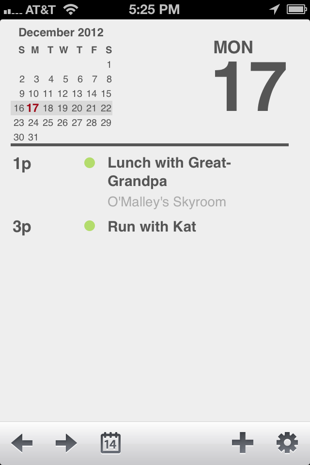 Agenda for iPhone