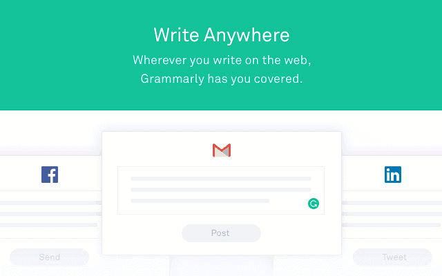 Grammarly’s free Chrome extension lets you directly spellcheck on different platforms.