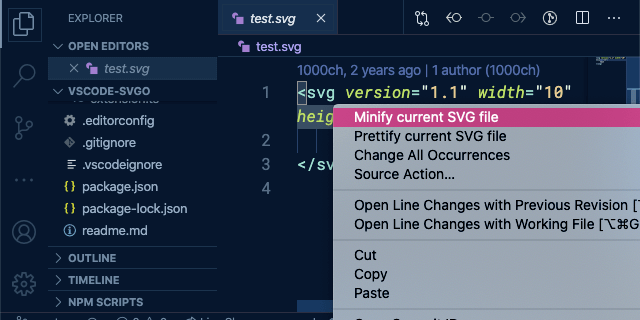 SVGO Extenstion VS Code - 1