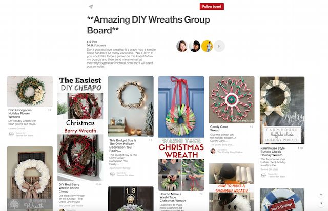 Pinterest Boards Group Wreaths Board