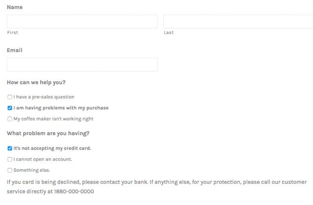 Contact Forms for Selling Online Issues
