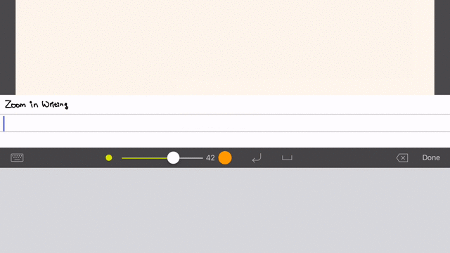 Zoom in box for handwriting 