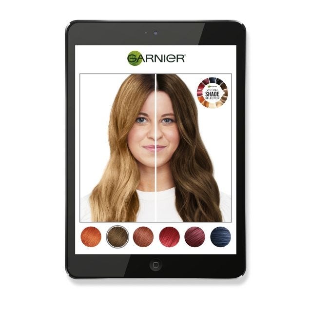 Modiface app testing different hair colors.