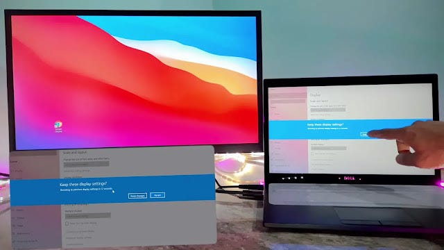 how to extend laptop display to two monitors