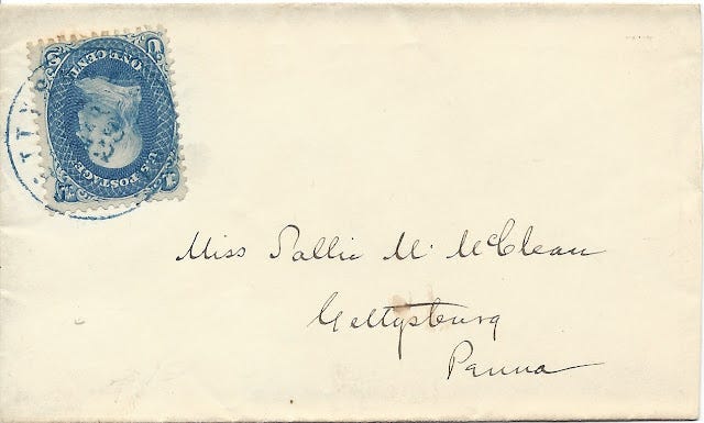 One-cent drop letter envelope