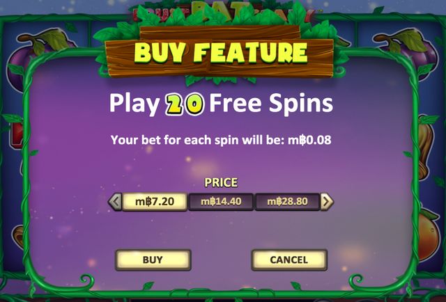 20 free spins buy feature