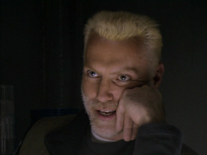 A bleached blonde Robin Sachs. Oh my.