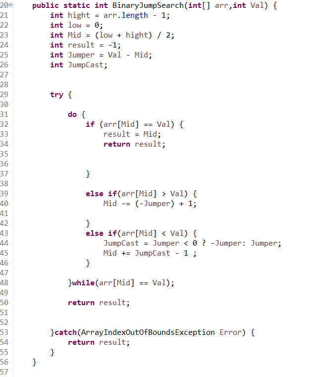 Hi there,
I want to talk about the #BinaryJumpSearch function that I built.