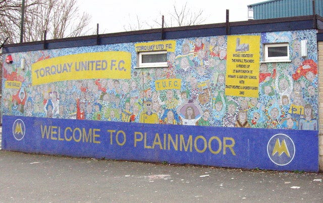 A mosaic at Torquay United’s Plainmoor ground.