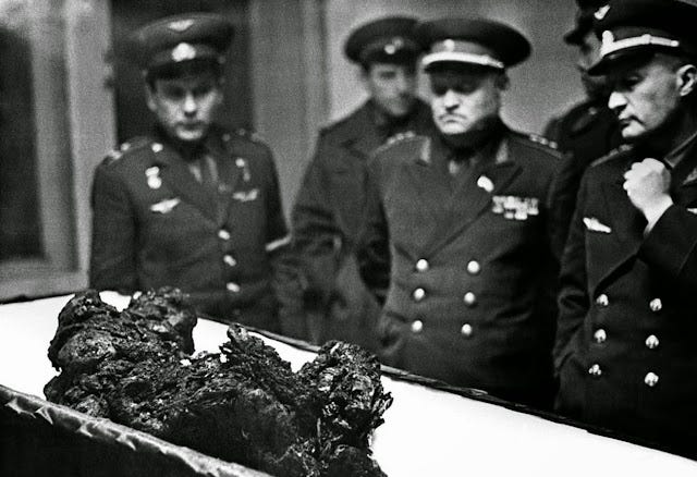 The only remaining body parts of Vladimir Komarov.