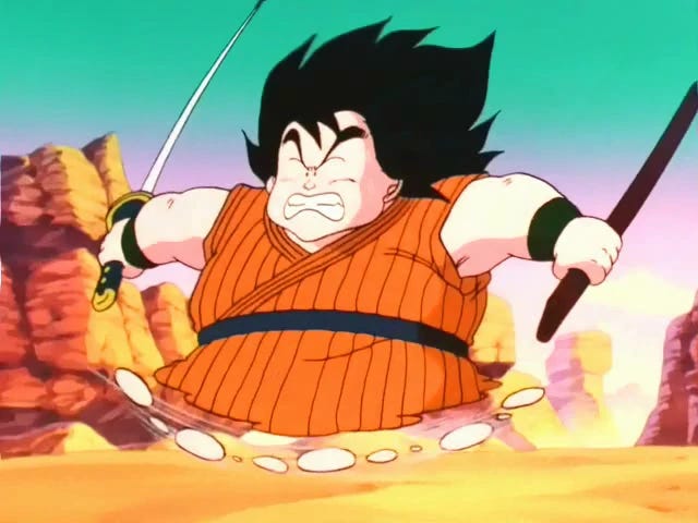 Due to his lack of chi-attacks, Yajirobe relies on his Kenjutsu skills in fights.