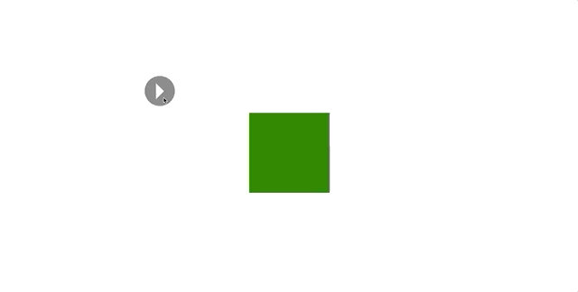 Simple audio effect on a green box reacting to a sound frequency